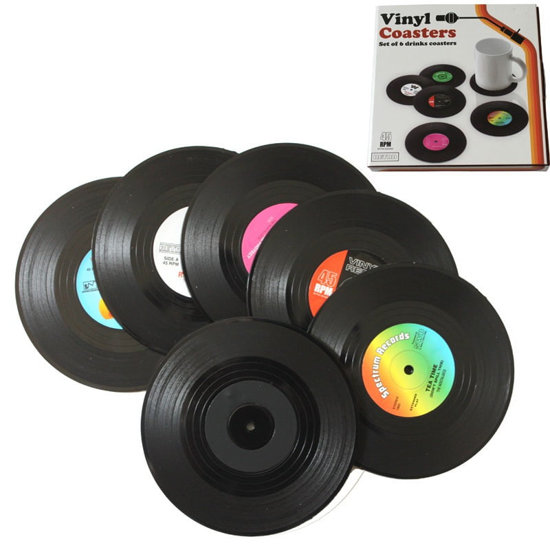 Vinyl Coaster Retro Vinyl CD Record Cup Drink Holder Mat Tableware Placemat Surp 