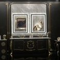 thumbnail image 2 of Keonjinn 28''x36'' LED Mirror for Bathroom Black Metal Frame Frontlit & Backlit Lighted Vanity Mirror Baroque Gothic Anti Fog Stepless Dimmable White/Warm/Natural, Rectangle Wall Mounted Mirror, 2 of 8