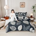thumbnail image 4 of Manfei Green Leaves 2pcs Bedding Comforter Set for Teens Female Men,Botanical Plants Twin Comforter Sets,Nature Tree Breathable Bedding Set,Lightweight Room Decor,Reversible, 4 of 8