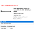thumbnail image 2 of Rear Lower Forward Control Arm - Compatible with 2002 - 2006 Toyota Camry - AC Delco, 2 of 2