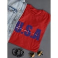 thumbnail image 3 of Usa America Navy Blue T-Shirt Women -Image by Shutterstock, Female Medium, 3 of 4