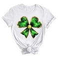thumbnail image 4 of FRSASU T-Shirt de la Saint-Patrick pour Femmes, Imprimé Amusant, Grande Taille, Manches Courtes, Col Rond, Tendance, Blanc, TTTG(TTTG), 4 of 5