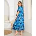 thumbnail image 4 of Ekouaer Women Robes Zipper Front Short Sleeve Full Length Housecoat with Pockets Loungewear, 4 of 6