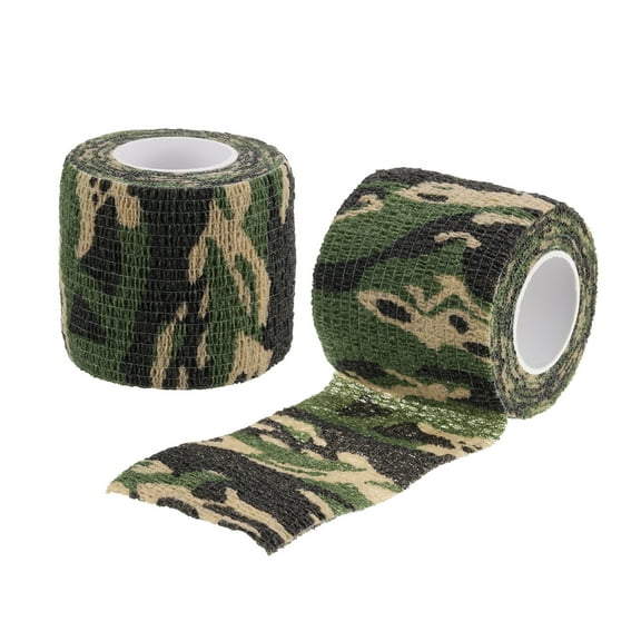 2in x 14.76ft Camo Tape Wrap, 2 Rolls of Self-Adhesive Camouflage Tape for Camera Flashlight, Jungle