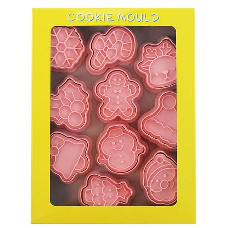 

DIY 3D Christmas Theme Bakeware Cartoon Pressable Cookie Cutters Kitchen Pastry Baking Tools Biscuit Mold SET A