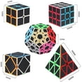 thumbnail image 4 of Speed Cubes, [5 Pack] Speed Cube Set - 2x2x2 3x3x3 Megaminx Skew Pyramid Cube Carbon Fiber Sticker Magic Cubes Collection Puzzle Boxes Toy, 4 of 9