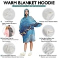 thumbnail image 5 of Blue Marble Gold Line Pattern Wearable Oversized Blanket,Wearable Blanket Hoodie for Adults,Cozy Hooded Blankets with Super Pockets,Super Warm Fuzzy Pullover for Women & Men, 5 of 6