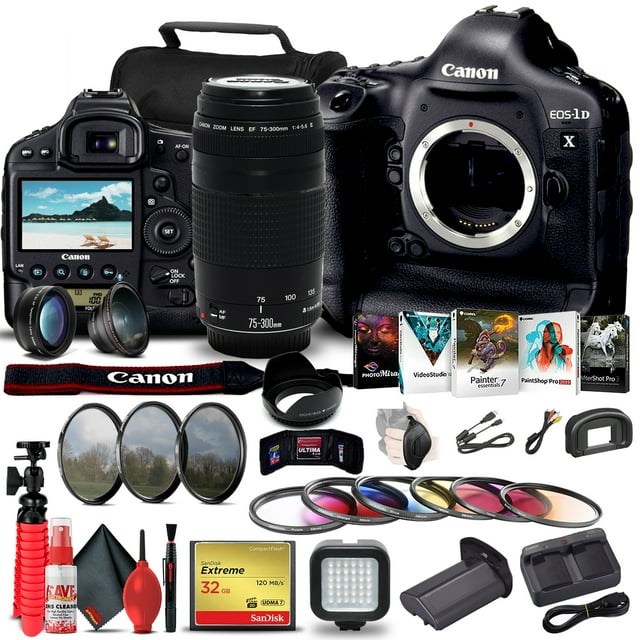 Canon EOS-1D X DSLR Camera (Body) 5253B002 + Canon Lens + More Bundle