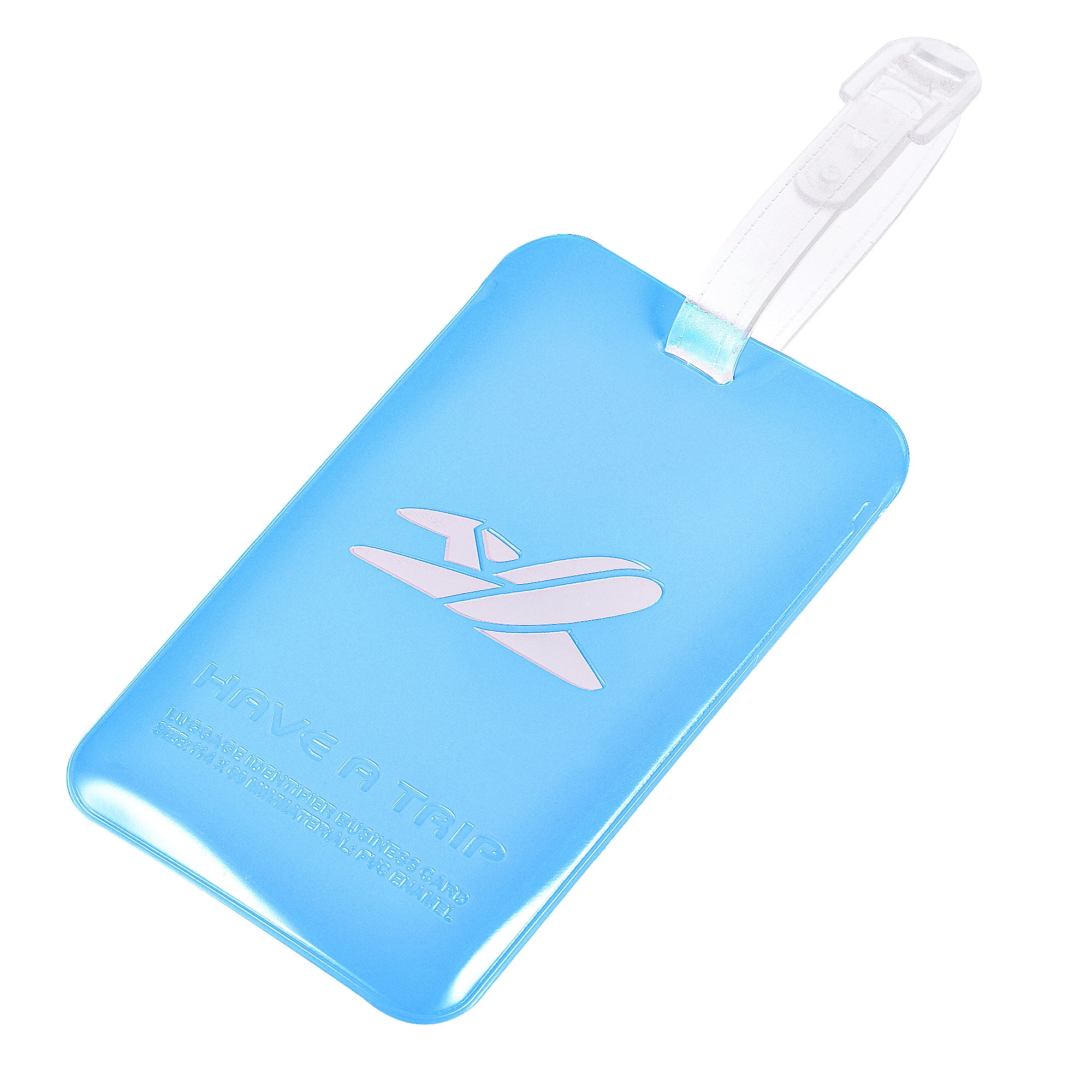 Uxcell Luggage Tag PVC Holders Baggage Label Identifier with Straps Blue