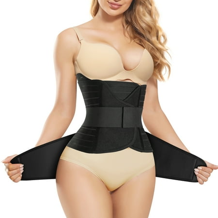 

Eleady 3 In 1 Maternity Belly Band Wrap for women Pregnancy Postpartum Waist Trainer C Section Recovery Support Belt for Women(Black Medium)