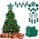thumbnail image 4 of Juego de 24 bolas navideñas flocadas con formas irregulares y estrella para la punta del árbol. Adornos navideños para exteriores. Decoración navideña., 4 of 6