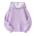 thumbnail image 3 of Cethrio Girls Cotton Hoodies Size 10-12, Casual Pullover Long Sleeve Loose Fit Sweatshirts for Girl Purple, 3 of 4