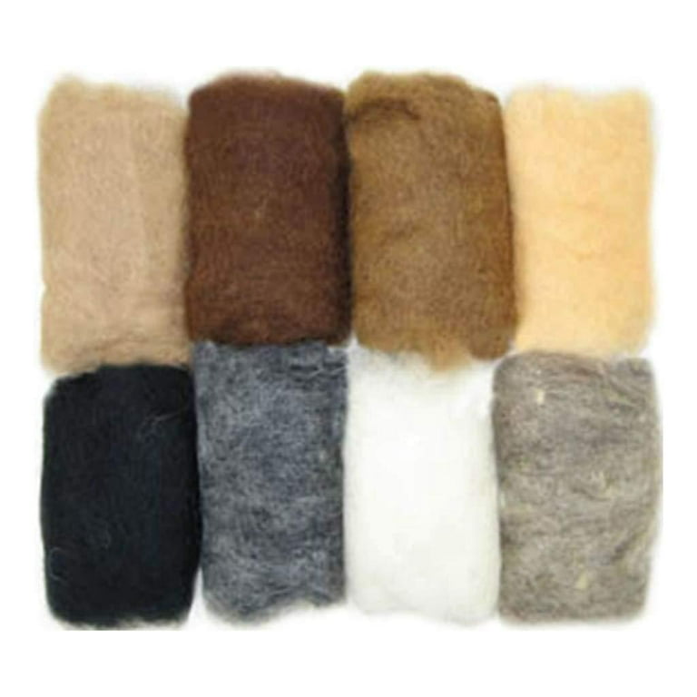 Dimensions Needlecrafts Natural Earth Tone Wool Roving for Needle Felting,  8 pack, 80g
