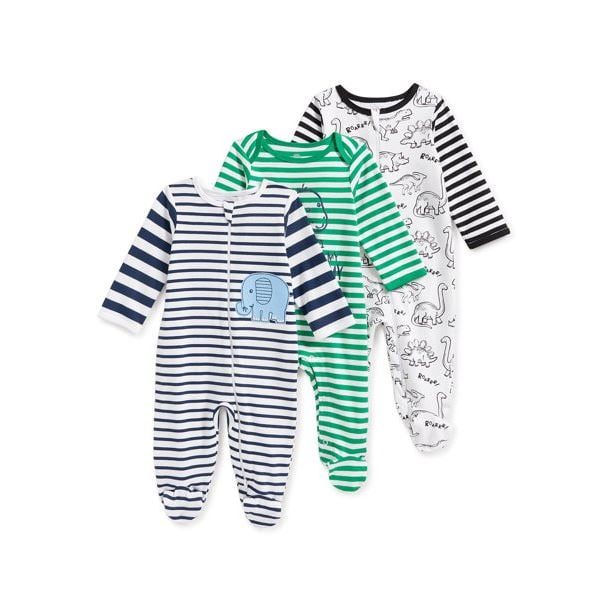 Wonder Nation Infant Boys Cotton Inverted Zipper Sleep 'N Play 3Pack and Play