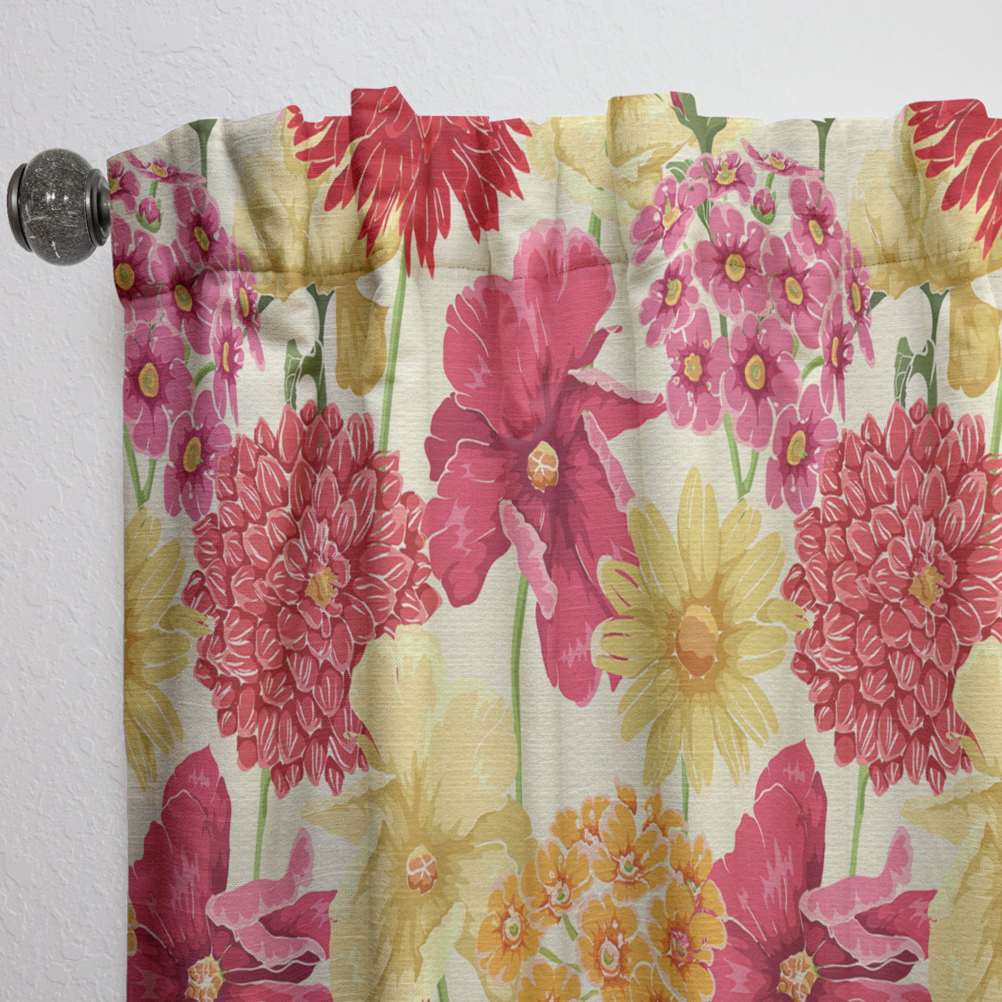 Designart 'Blossom Pink XXX' Floral Curtain Panel
