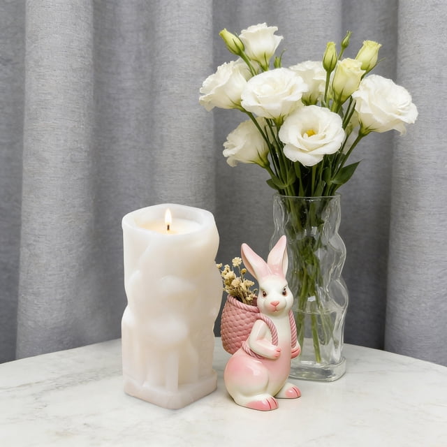Easter Candle DIY Back Little Rabbit Resin Figurine Home Figurine Aroma Gypsum