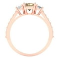 thumbnail image 4 of 1.88 ct Emerald Cut Yellow Moissanite 3 Stone 14K Rose Gold Womens Engagement Ring, 4 of 6