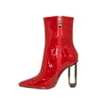 thumbnail image 3 of Ninety Union Palladium Geometric Metal Heel Bootie, Red, 8, 3 of 5
