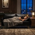 thumbnail image 3 of LAZZO 60" Loveseat Sofa with Hidden Storage, Leather Upholstered Couch with USB Charging Ports for Living Room, Black, 3 of 8