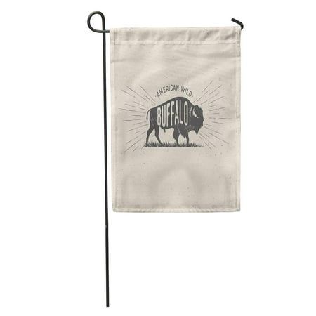 American Bison Bull LADDKE Bison Wild Buffalo Vintage Styled of The American Bull Western Garden Flag Decorative Flag House Banner 28x40 inch ()