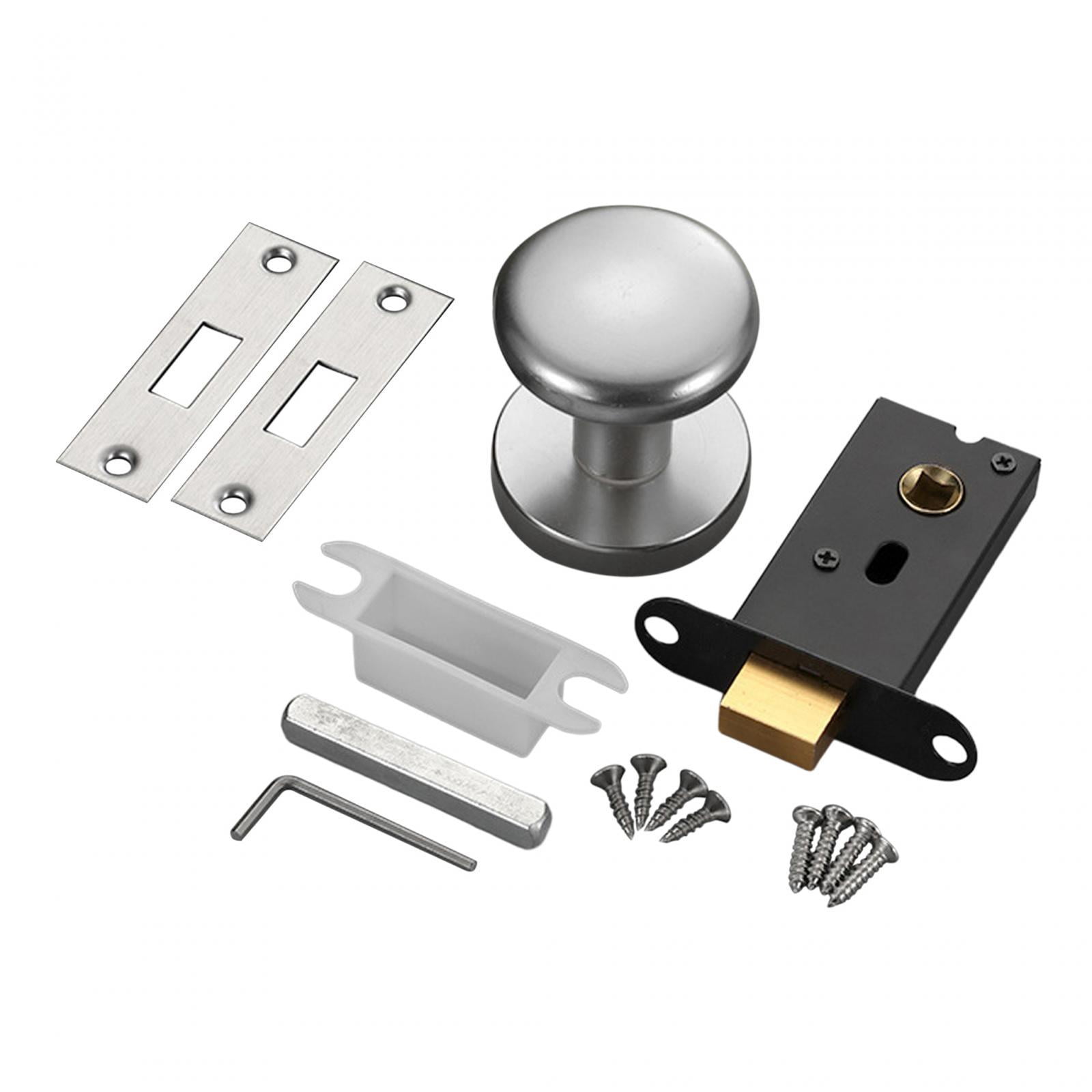 Esquirla Passage Door Knob, Round Doorknob, Single Side Hidden Lock Hardware Interior Door Knob Keyless for Closet Living Room Hallway