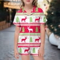 thumbnail image 2 of AJIWYH Kids Pajamas,Little Baby Girls Boys Pajamas Set Christmas Satin Silk Kids Short Sleeves Sleepwear 2 Piece Button Down Classic Loungewear Shorts Features: Pajamas Girls D,10-11 Years, 2 of 4