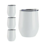 Craft Express 6 Pack 12 oz Glitter Sparkling Stainless Steel Stemless Sublimation Cups