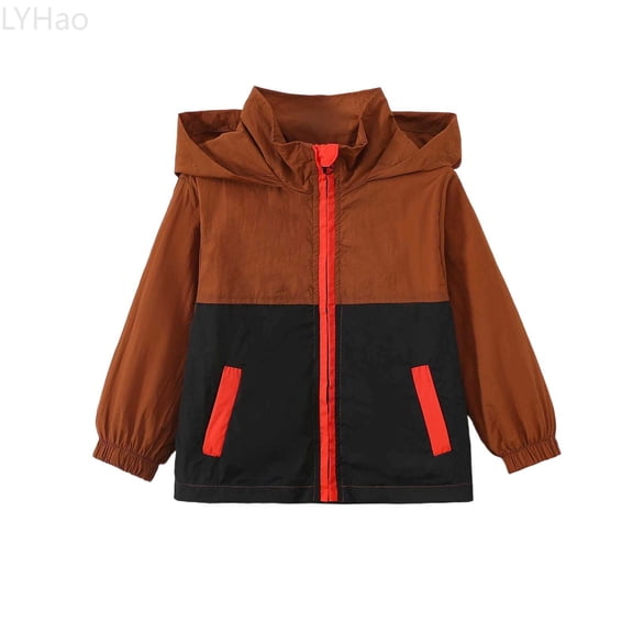 LYHao Kids Boys Girls Patchwork Coat Hooded Jacket Toddler Windproof Zipper Outwear Girls Jacket Coat,Sizes 18-24 Months