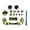 green-NO screwdriver, variant on Full Button Set for Thumbstick ABXY Buttons D-pad Mod Kit with/without Screwdrivers for X Box X