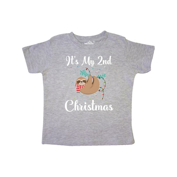 INKtastic - 2nd Christmas Sloth Outfit Toddler T-Shirt - Walmart.com ...