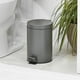 thumbnail image 2 of Cubo de basura metálico Pedal Bin mDesign de 3 litros con tapa para baño, color gris, 2 of 7