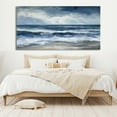 thumbnail image 2 of Original Sea Landscape Oil Painting Large Wall Art Abstract Blue Sky Wall Art Gray Beach Wall Art Modern Living Room Wall Home Decor,Unstretched,Frameless,(51*102cm)20*40Inches, 2 of 5