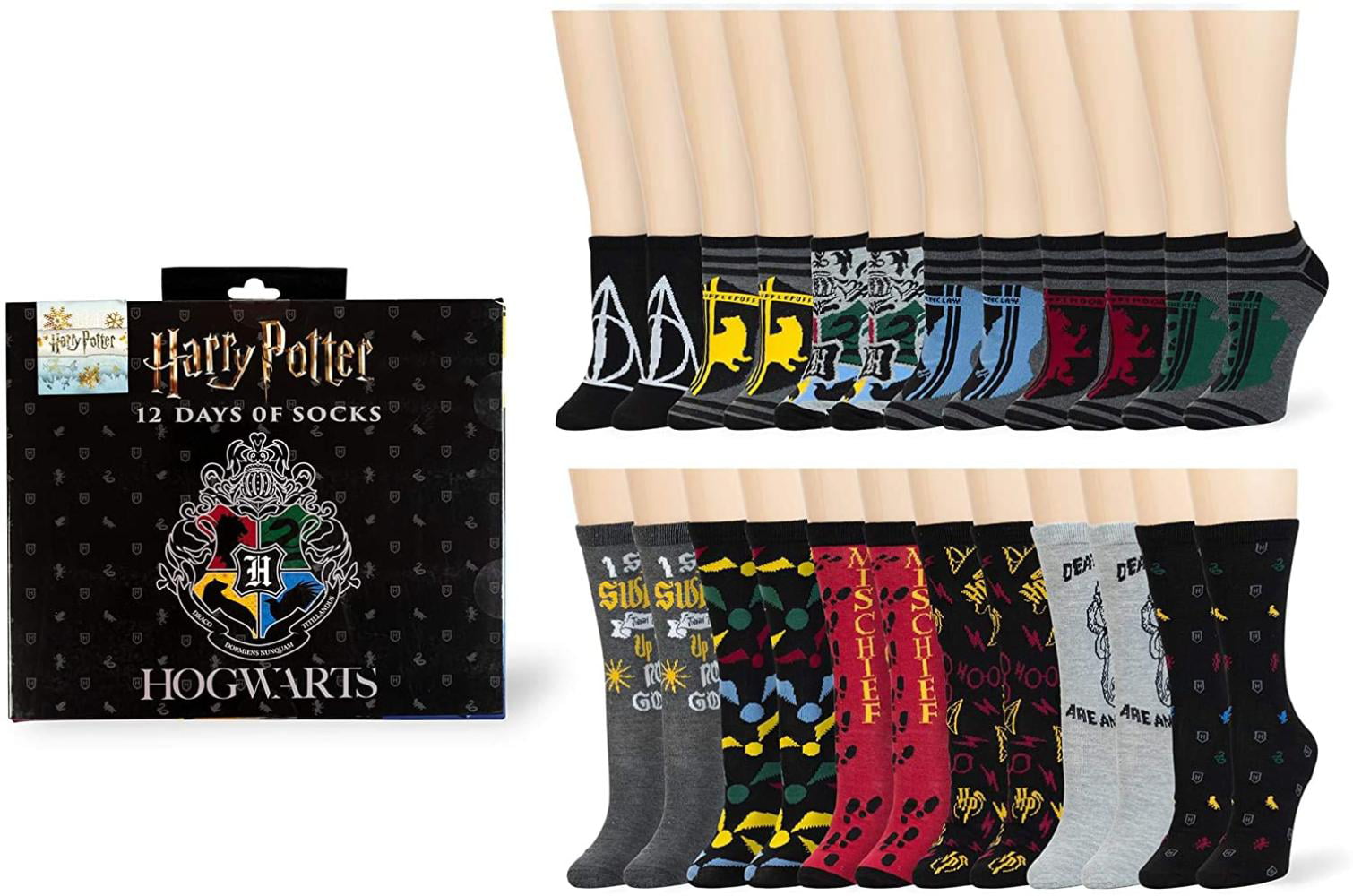 Harry Potter Women's Socks Chunky Knitted Cosy Winter Ladies Blue Primark Thick 