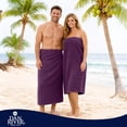 thumbnail image 5 of Dan River Bath Sheet Towels Performance Texture 2 pack 35x70 in XX-Large Ribbed Stripe Cotton Towel for Bath - Purple Passion, 5 of 10