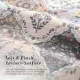 thumbnail image 4 of Balacho Floral Mosaic Boho Patchwork Quilted Faux Wool Area Rug, 4' x 6', Brown, 4 of 8