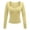 yue866-Yellow-Women's Tops, variant on KHONTS Women's Long Sleeve V-Neck T Shirts Slim Fit Basic Fall Crop Tops Seamed Going out Tops Yellow XL