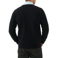 thumbnail image 3 of Kallspin Men's Cotton Crew Neck Sweater Regular Fit Long Sleeve Pullover Casual Cozy Stylish Sweater((Black,3X-Large), 3 of 9