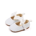 thumbnail image 2 of Tigivemen Baby Girl Shoes Infant Mary Jane Flats Princess Toddler Wedding Dress Shoes with Bow White Size 3, 2 of 9