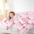 thumbnail image 3 of spefrowx Watercolor Pink Bow Twin Comforter Sets for Girls, Pink Stripe Lines Bedding Set, Pink Reversible, 2 Pieces, 1 Comforter and 1 Pillowcase, 3 of 6