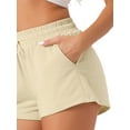 thumbnail image 5 of DARING DIVA Women's Soft Stretch Drawstring Lounge Shorts with Pockets XS Camel, 5 of 7