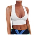thumbnail image 2 of MRULIC tank top for women Women's Sexy Fashion Sleeveless Deep V-Neck Hollow Out Tight Tank Tops Womens tank tops White + S, 2 of 8