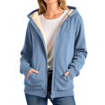 thumbnail image 2 of Womens Sherpa Lined Hoodie Thick Fleece Zip Up Winter Warm Comfy Oversized Hooded Sweatshirt Jacket with Pockets, 2 of 6