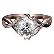 JEENJEWELS 1.25 ct Infinity Moissanite & Moissanite Wedding Ring with 18k Gold Plating