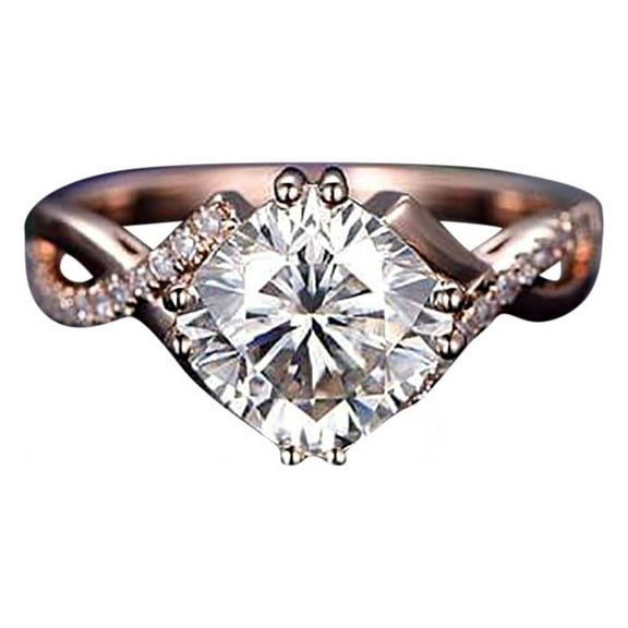 1.25 ct Infinity Moissanite & Diamond Wedding Ring in 10k Rose Gold