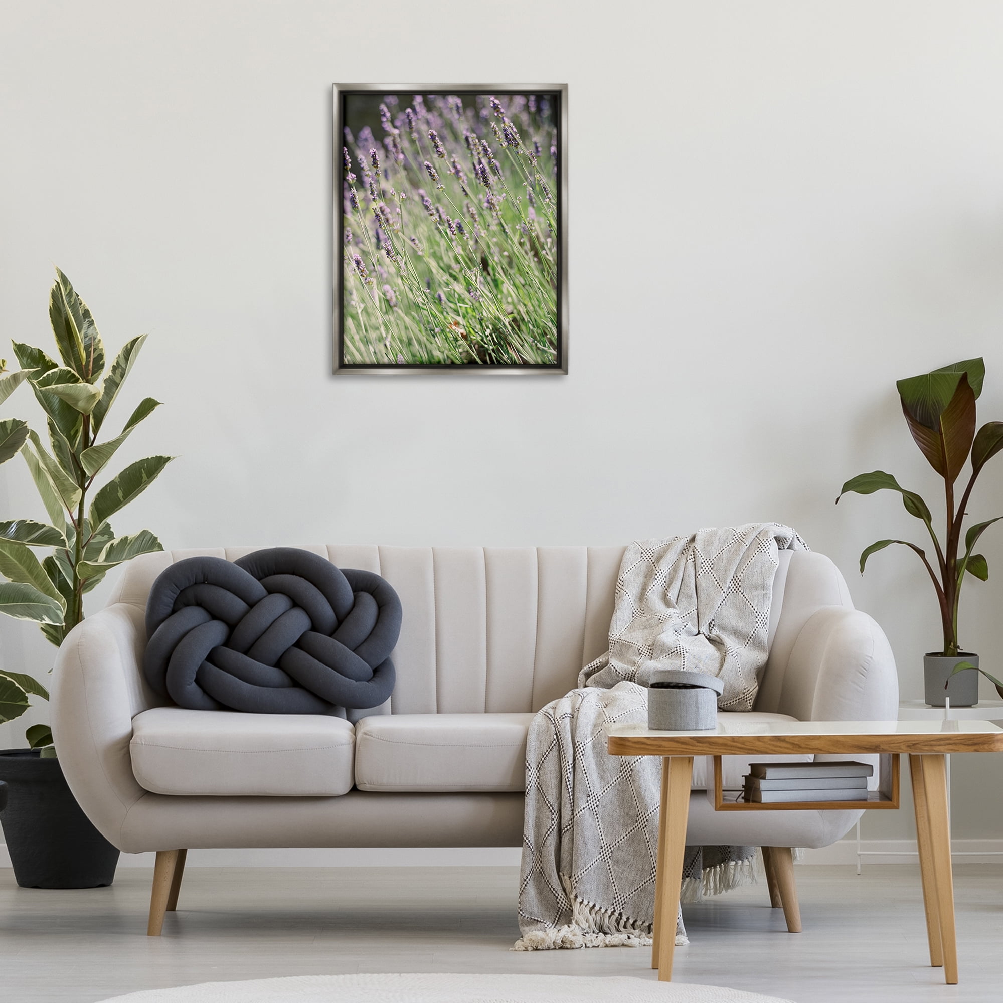 Stupell Industries Country Lilac Garden Botanical & Floral Photography Gray Floater Framed Art Print Wall Art, 25 x 31