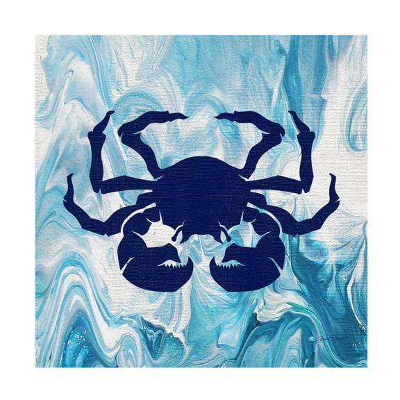 Canvas Wall Art - Jean Plout 'Abstract Ocean E' Wall Art for Living Room, Bedroom, or Office Décor by Trademark Fine Art - 14 x 14 Inches