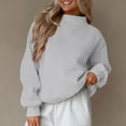 thumbnail image 7 of ABATAB Womens Oversized Sweatshirts Turtleneck Long Sleeve Casual Solid Color Tops Comfy Fall Fashion Outfits Winter Clothes, 7 of 7