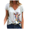 thumbnail image 1 of AMERTEER Grande Taille Femmes Manches Courtes Imprimé 3D Col Rond Hauts Tee T-Shirt Blouse T-Shirt pour Femmes, 1 of 3