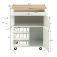 thumbnail image 2 of Gymax Rolling Kitchen Island Serving Cart Storage Cabinet w/ Wine Rack White, 2 of 10