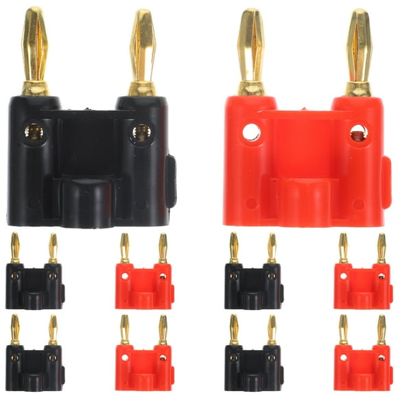 FELTECHELECTR Conector banana de audio chapado en oro de 10 piezas. Conector banana de audio doble.